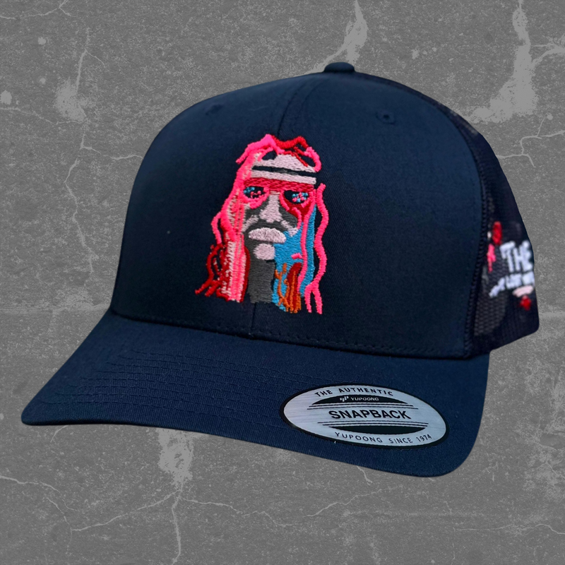 Blue OG Snapback -Neon Pink