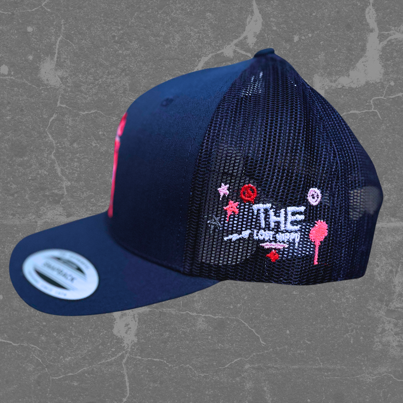 Blue OG Snapback -Neon Pink