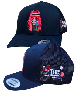 Blue OG Snapback -Neon Pink