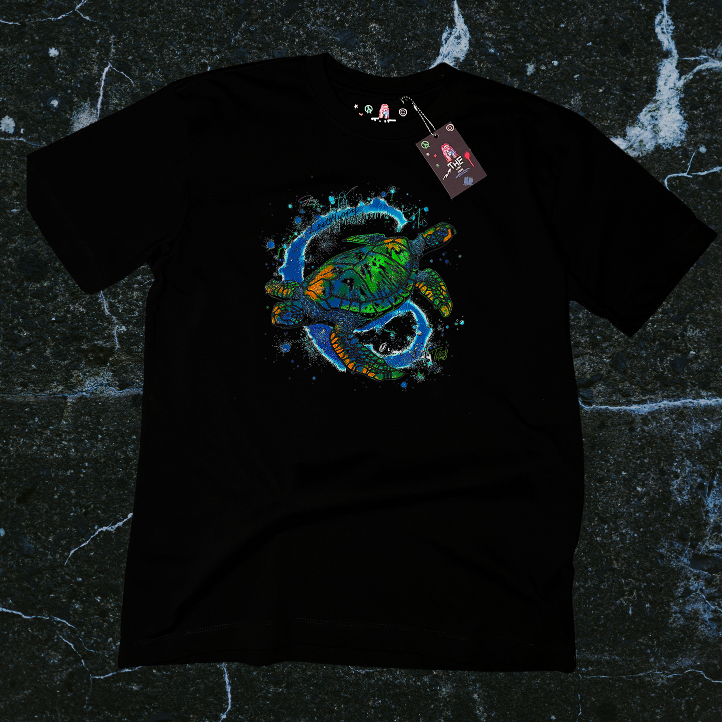 2 Headed Turtle Tee Black