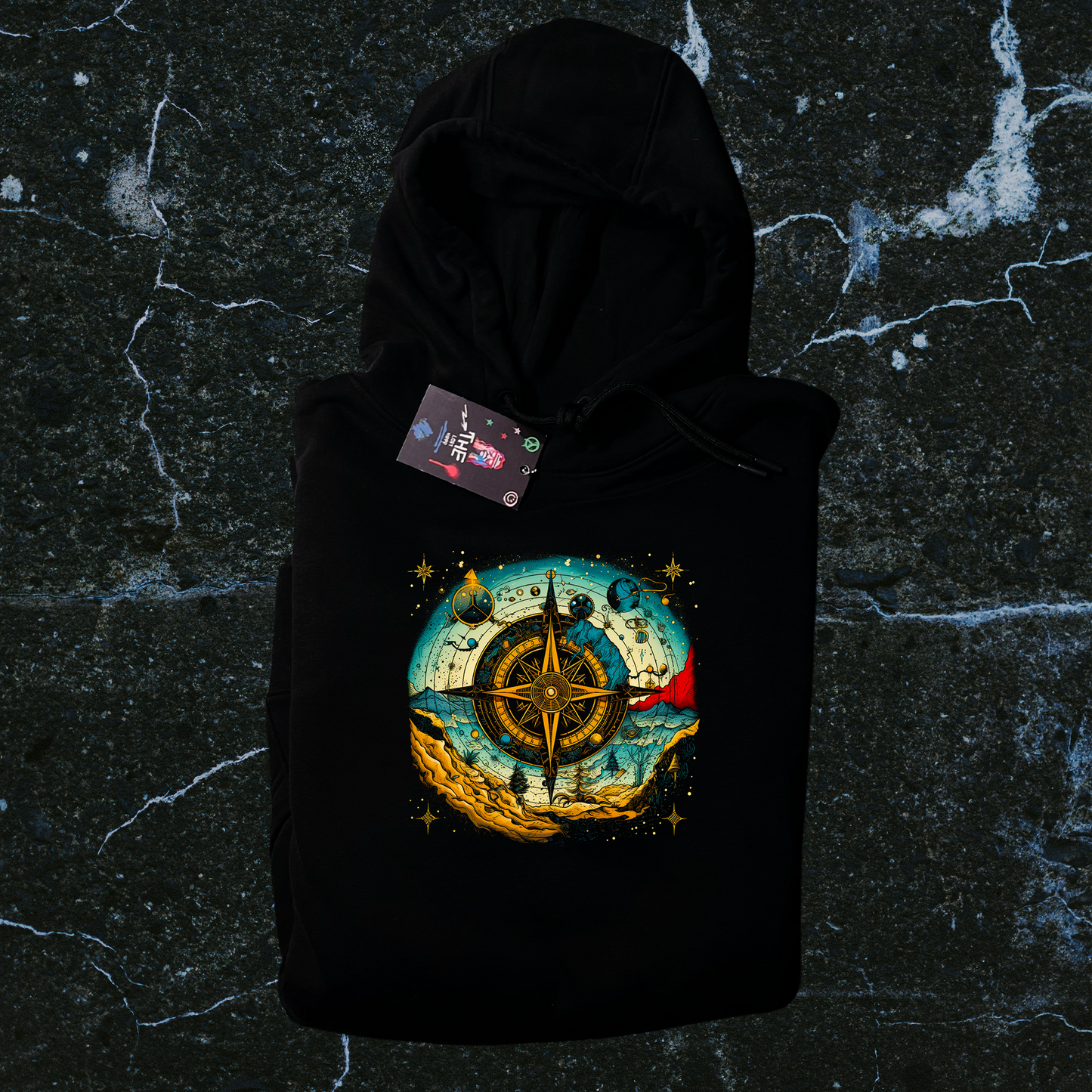 Compass Hoodie Black